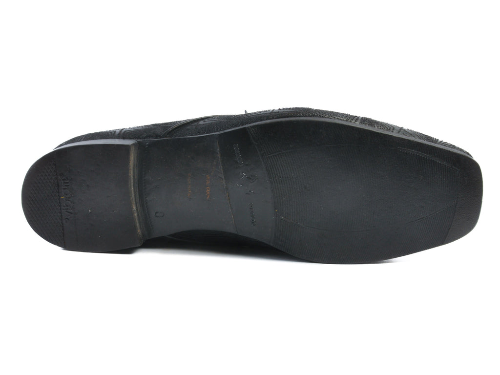Prada Black Embroidered Leather Shoes
