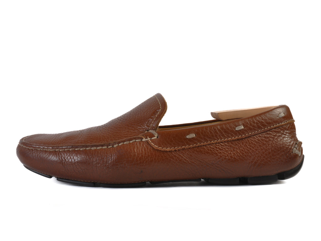 Prada Tobacco Brown Daino Driving Shoes