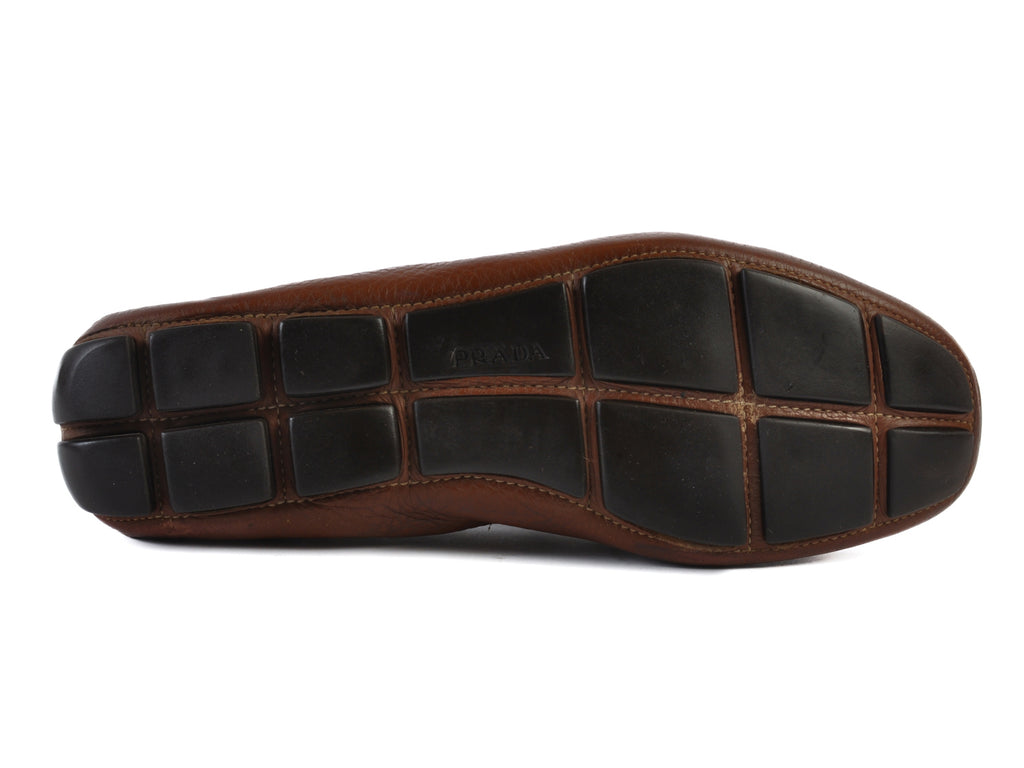 Prada Tobacco Brown Daino Driving Shoes
