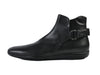 Prada Black Leather Heel Strap Boots