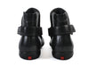 Prada Black Leather Heel Strap Boots