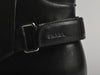 Prada Black Leather Heel Strap Boots