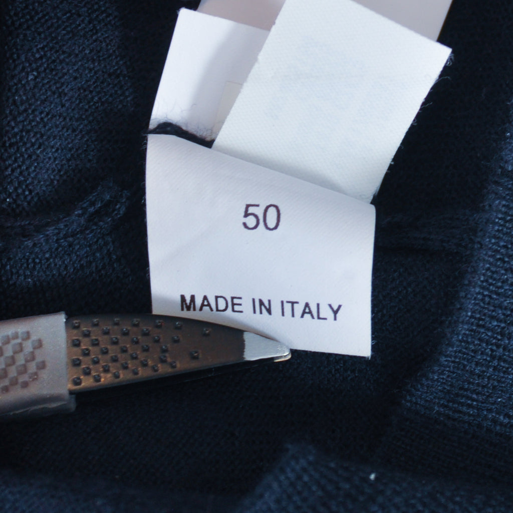 Brunello Cucinelli Navy Blue Lightweight Wool Cashmere Cardigan