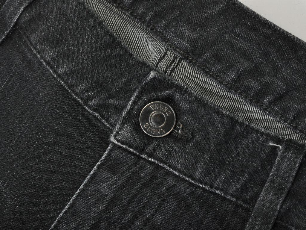Ermengildo Zegna Black Slim Fit 5-Pocket City Jeans