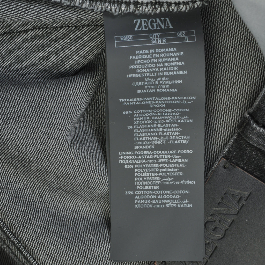 Ermengildo Zegna Black Slim Fit 5-Pocket City Jeans