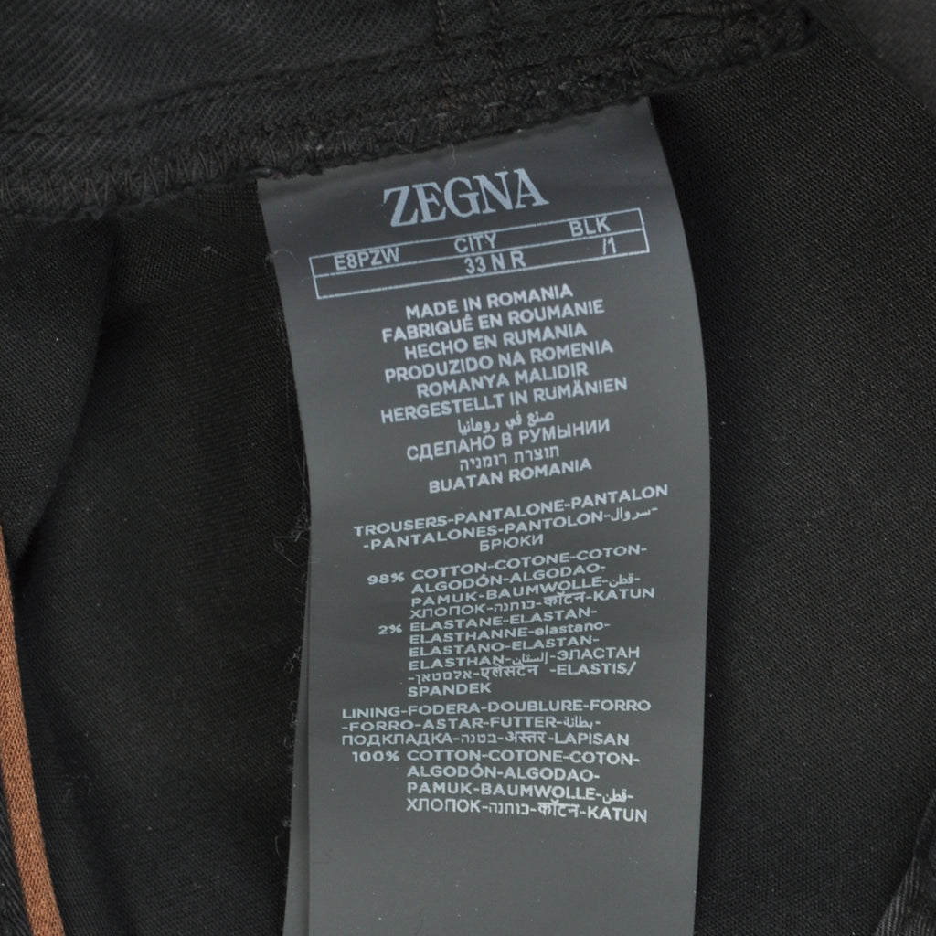 Ermengildo Zegna Black Slim Fit 5-Pocket City Pants