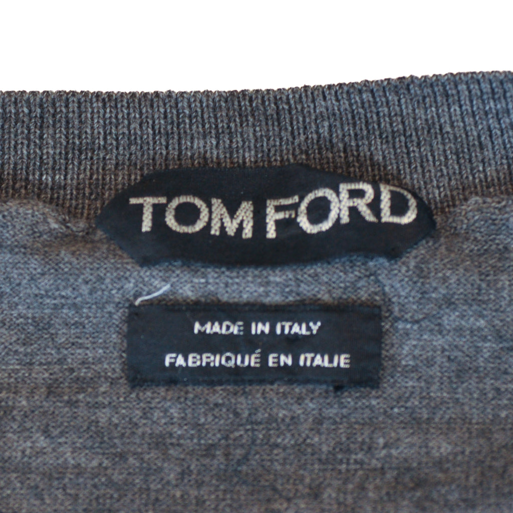 Tom Ford Grey Wool Crew Neck Sweater