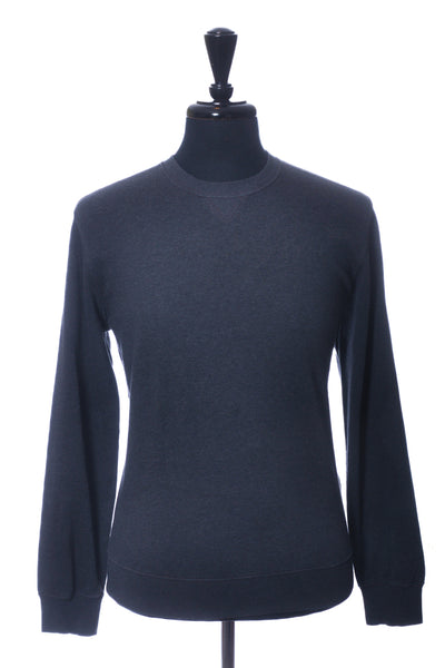 Brunello Cucinelli Dark Grey Cotton Crew Neck Sweatshirt