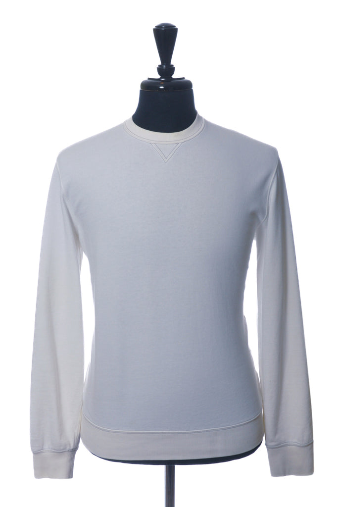 Brunello Cucinelli Ivory Cotton Crew Neck Sweatshirt