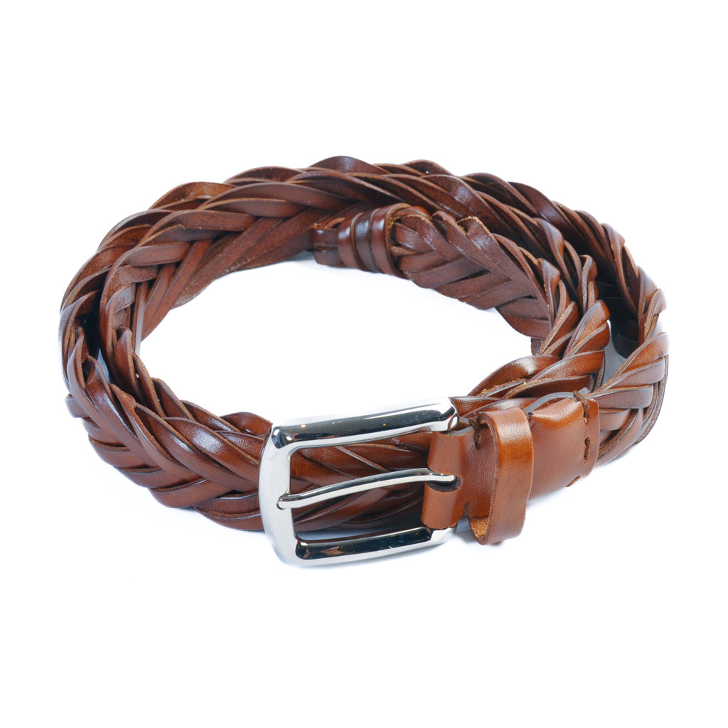 Brunello Cucinelli Brown Braided Leather Belt