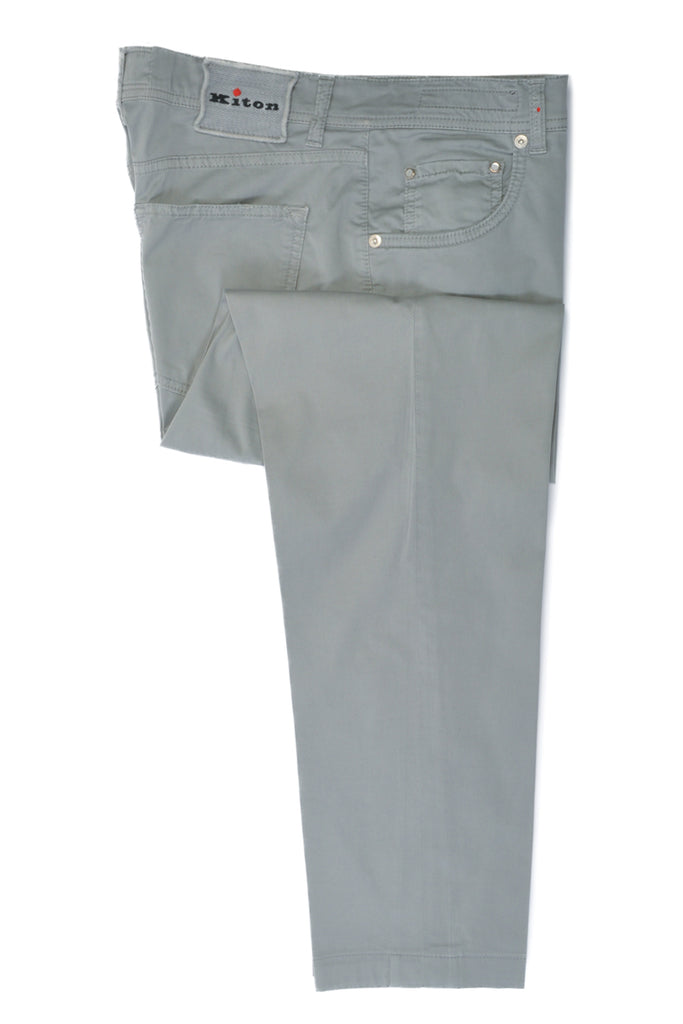 Kiton Grey Button Fly Chinos