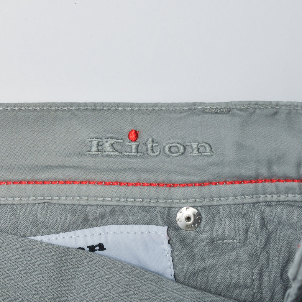 Kiton Grey Button Fly Chinos