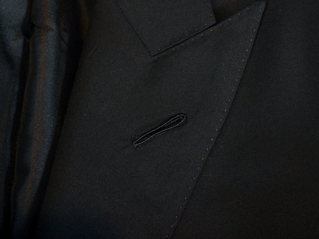 Tom Ford Black Wool Peak Lapel Suit