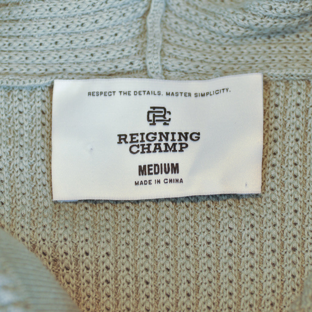 Reigning Champ Green Supima Cotton Waffle Knit Hoodie