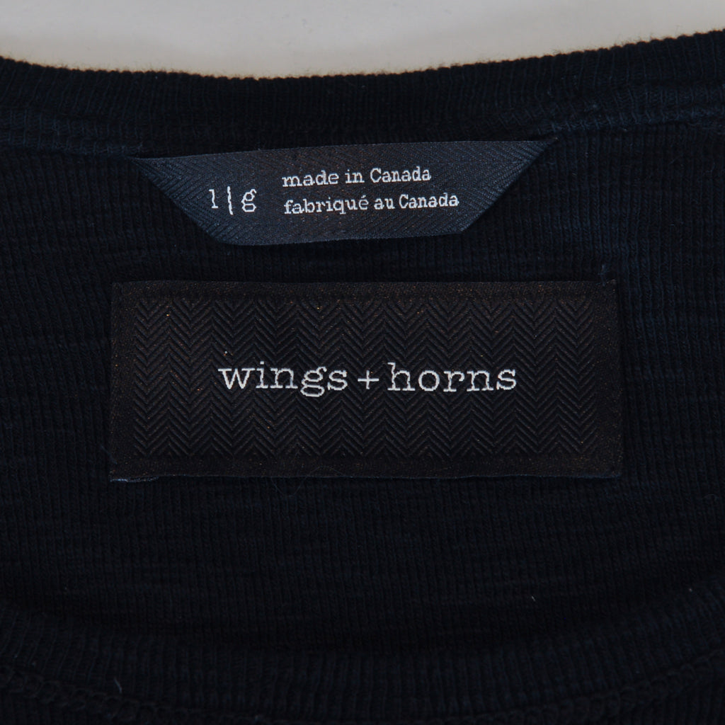 Wings + Horns Black Crew Neck Knit