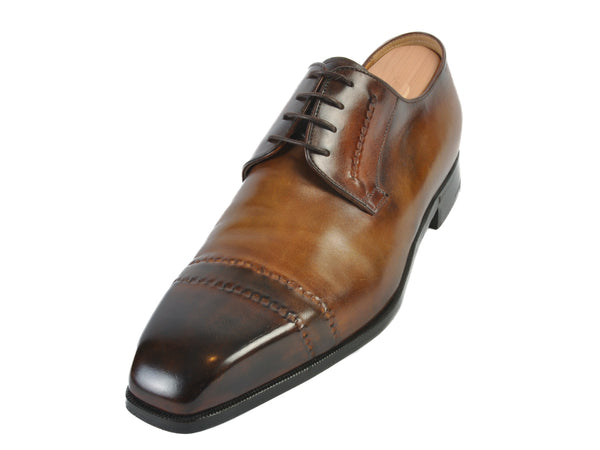 Berluti Brown Mock Cap Toe Derby Shoes