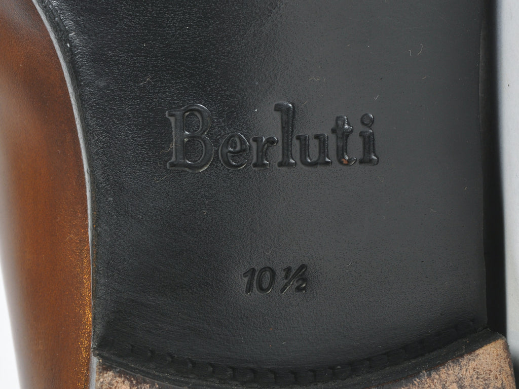 Berluti Brown Mock Cap Toe Derby Shoes