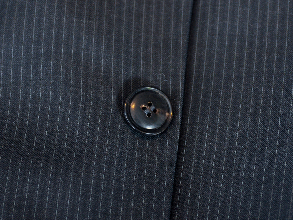 Giorgio Armani Grey Pinstriped Trader Blue Suit