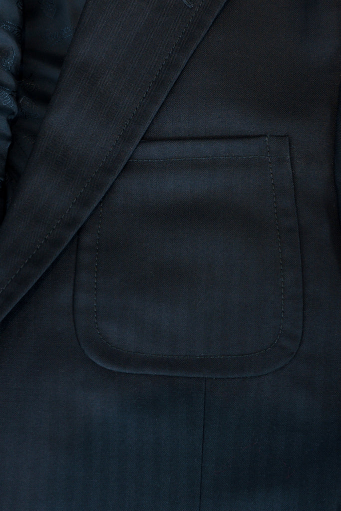 Edmonton Consignment Gucci Black Herringbone Patch Pocket Blazer 