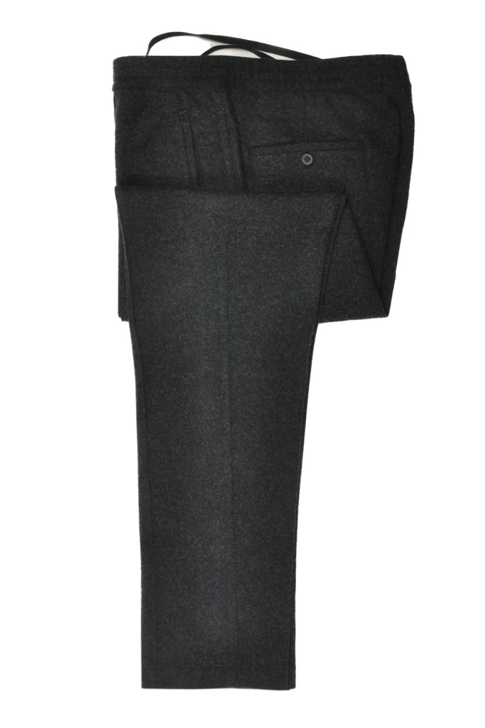 Lanvin Charcoal Grey Pleated Drawstring Trousers