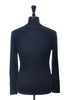 Armani Collezioni Navy Blue Silk Blend RIbbed Crew Neck Sweater