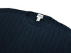 Armani Collezioni Navy Blue Silk Blend RIbbed Crew Neck Sweater
