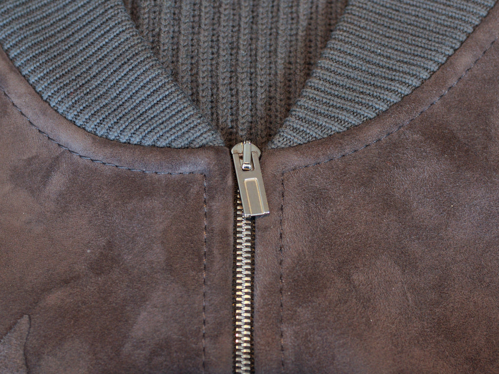 Hermes Grey Horse Embossed Suede Knit Jacket