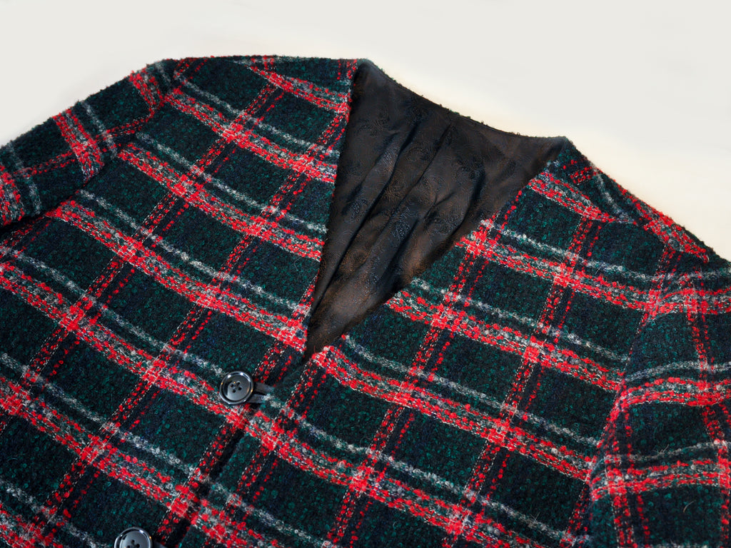 KaaDiki Red on Green Check Coat