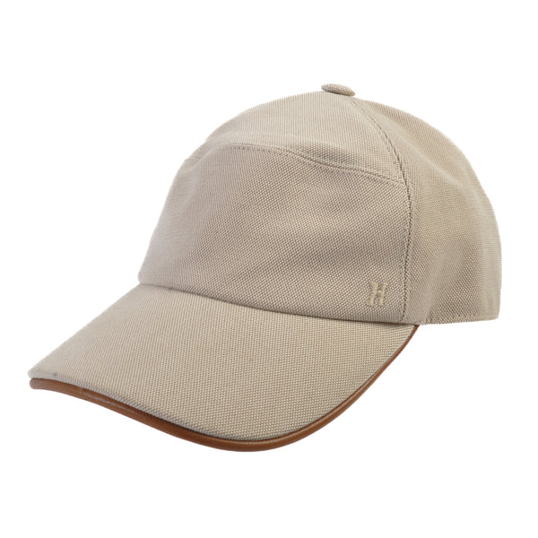 Hermes Navy Beige Cotton Baseball Cap