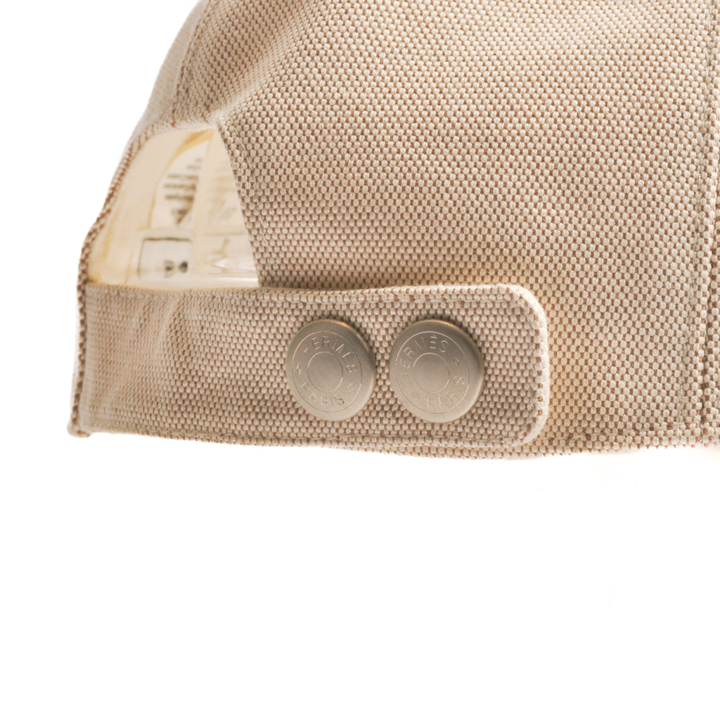 Hermes Navy Beige Cotton Baseball Cap