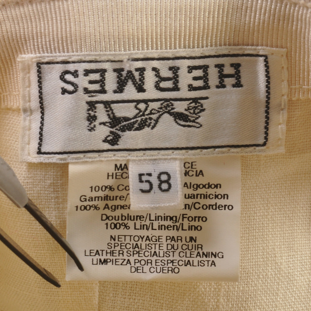 Hermes Navy Beige Cotton Baseball Cap