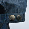 Hermes Navy Blue Check Wool Linen Baseball Cap