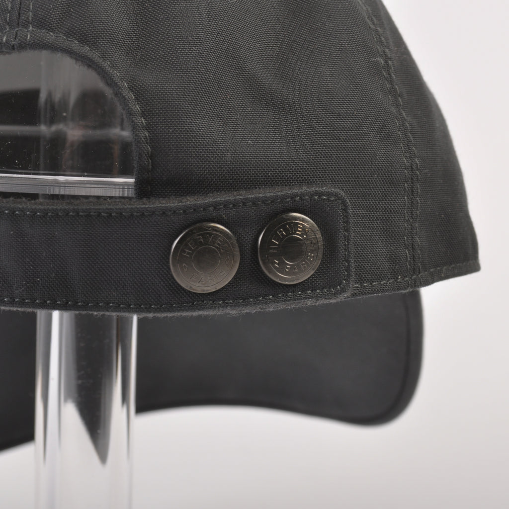Hermes Black Nylon Blend Baseball Cap