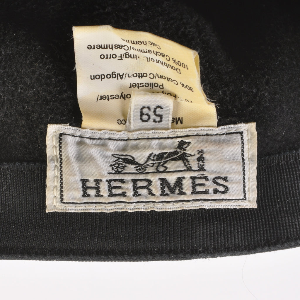 Hermes Black Nylon Blend Baseball Cap