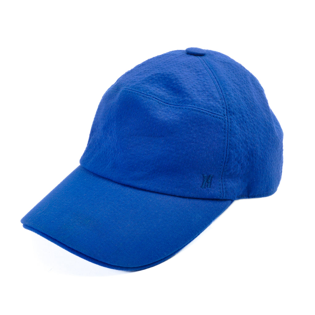 HERMES ブルーキャップ Hermes Blue Seersucker Baseball Cap
