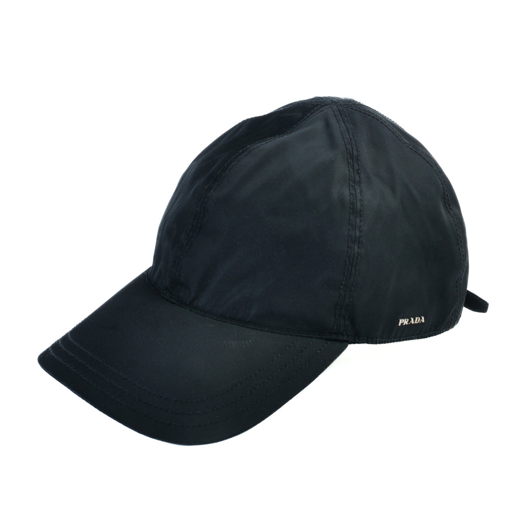 Prada Black Nylon Baseball Hat