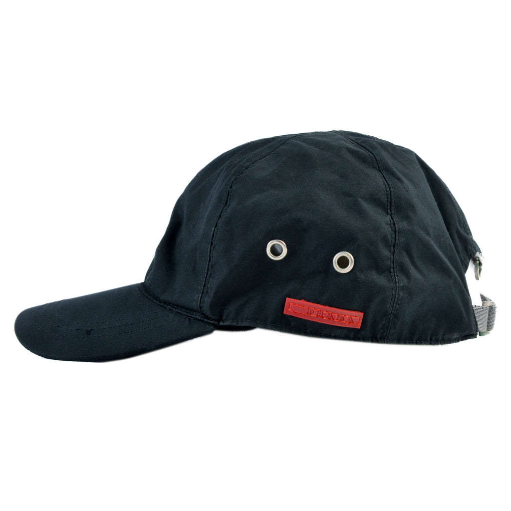 Prada Black Luna Rosa Baseball Hat