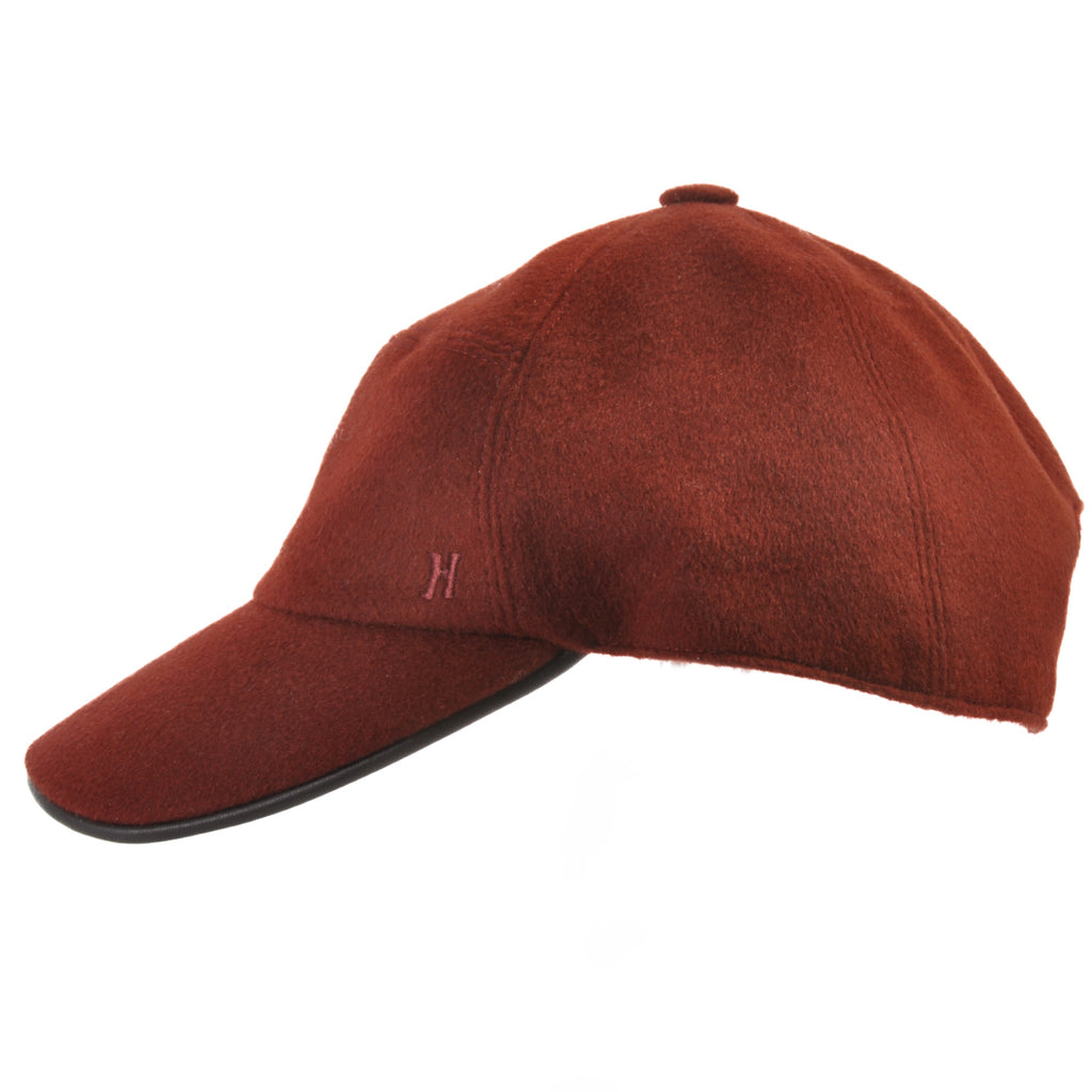 Hermes Brown Pure Cashmere Baseball Cap