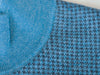 Ferrante Teal Blue Houndstooth Quarter Zip Sweater