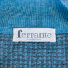 Ferrante Teal Blue Houndstooth Quarter Zip Sweater