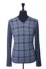 Armani Collezioni Grey Check V-Neck Sweater