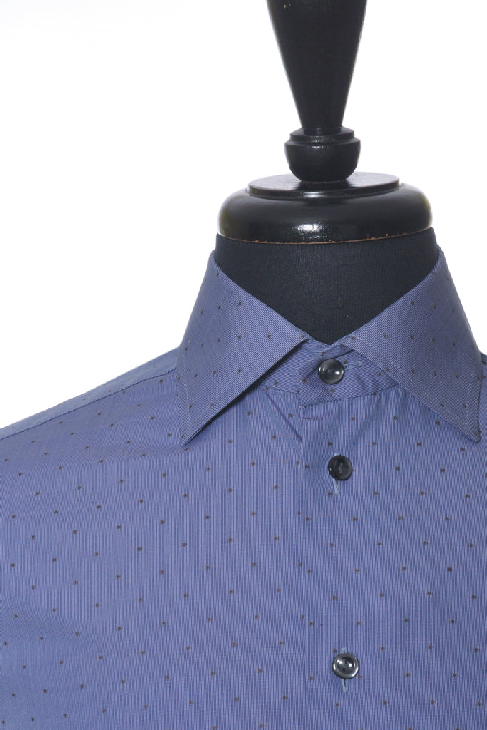Eton NWT Dotted Blue Brighton Contemporary Fit Shirt