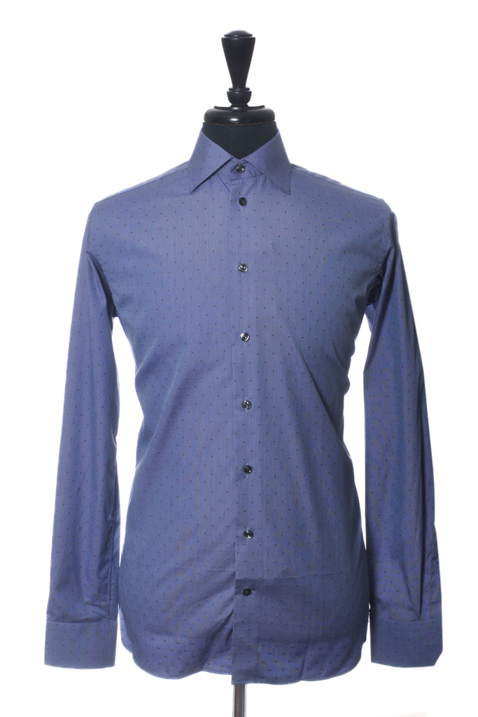 Eton NWT Dotted Blue Brighton Contemporary Fit Shirt