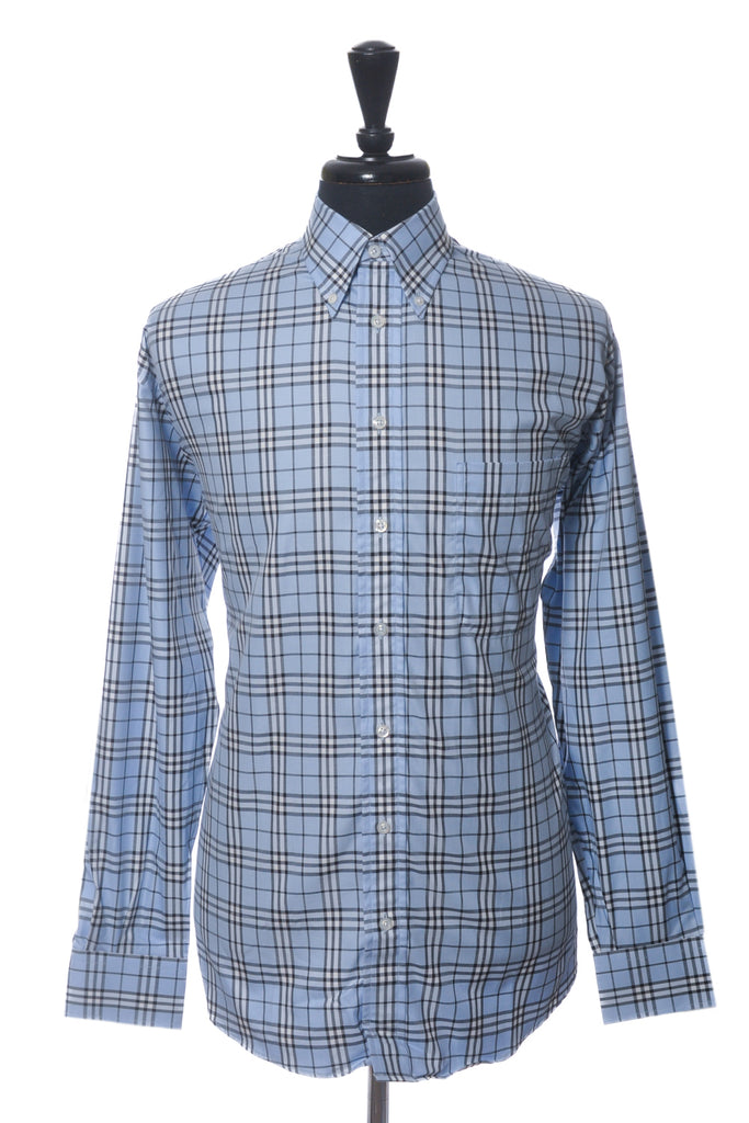 Burberry London NWOT Blue Nova Check Button Down Shirt