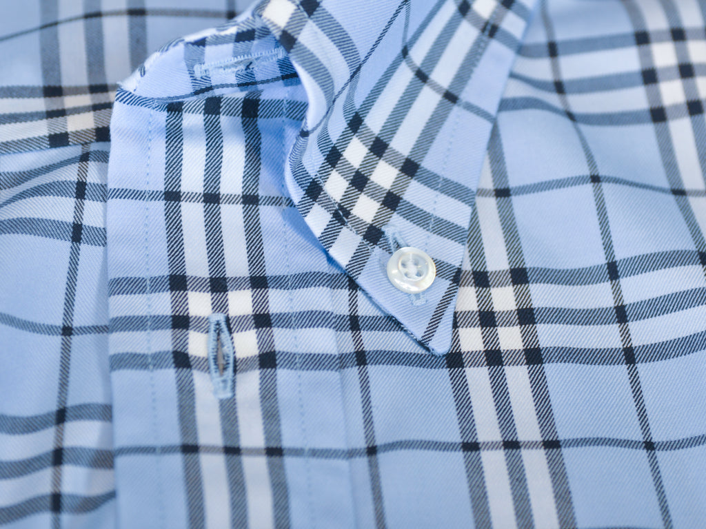Burberry London NWOT Blue Nova Check Button Down Shirt