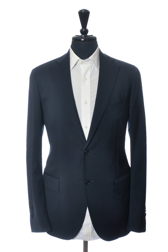 Lardini Navy Blue Stretch Wool Suit