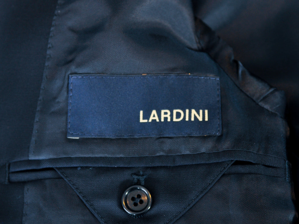 Lardini Navy Blue Stretch Wool Suit