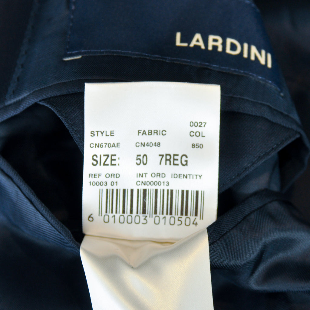 Lardini Navy Blue Stretch Wool Suit