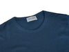 John Smedley Blue Merino Wool Crew Neck Sweater