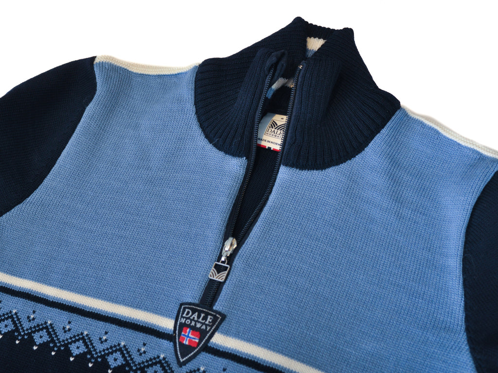 Dale of Norway Navy Blue Merino Wool Nordic Quarter Zip